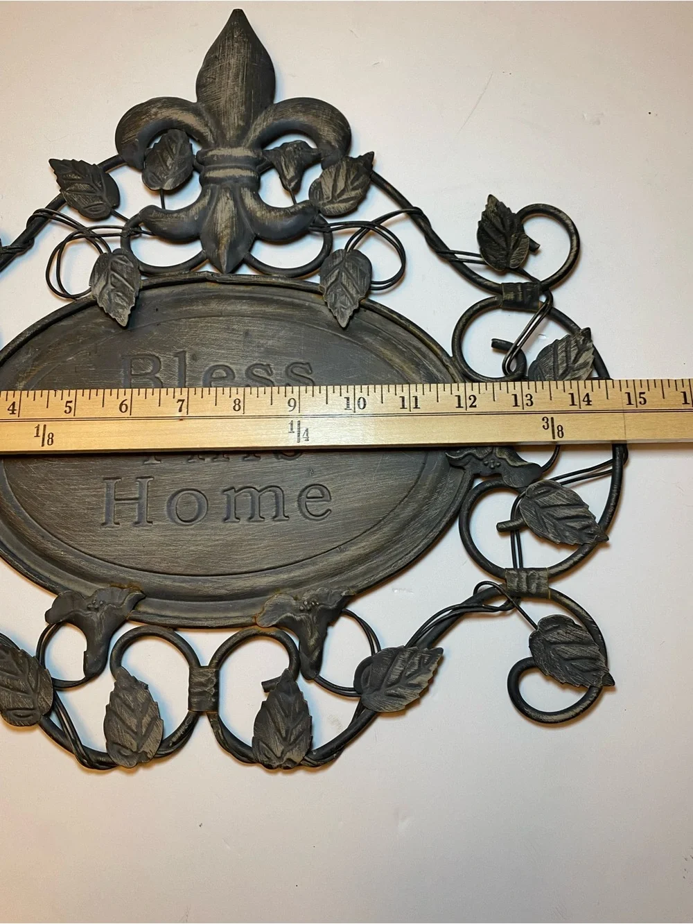 Bless This Home Wall Plaque - Black, gray and brown tent. 14.5x14.5